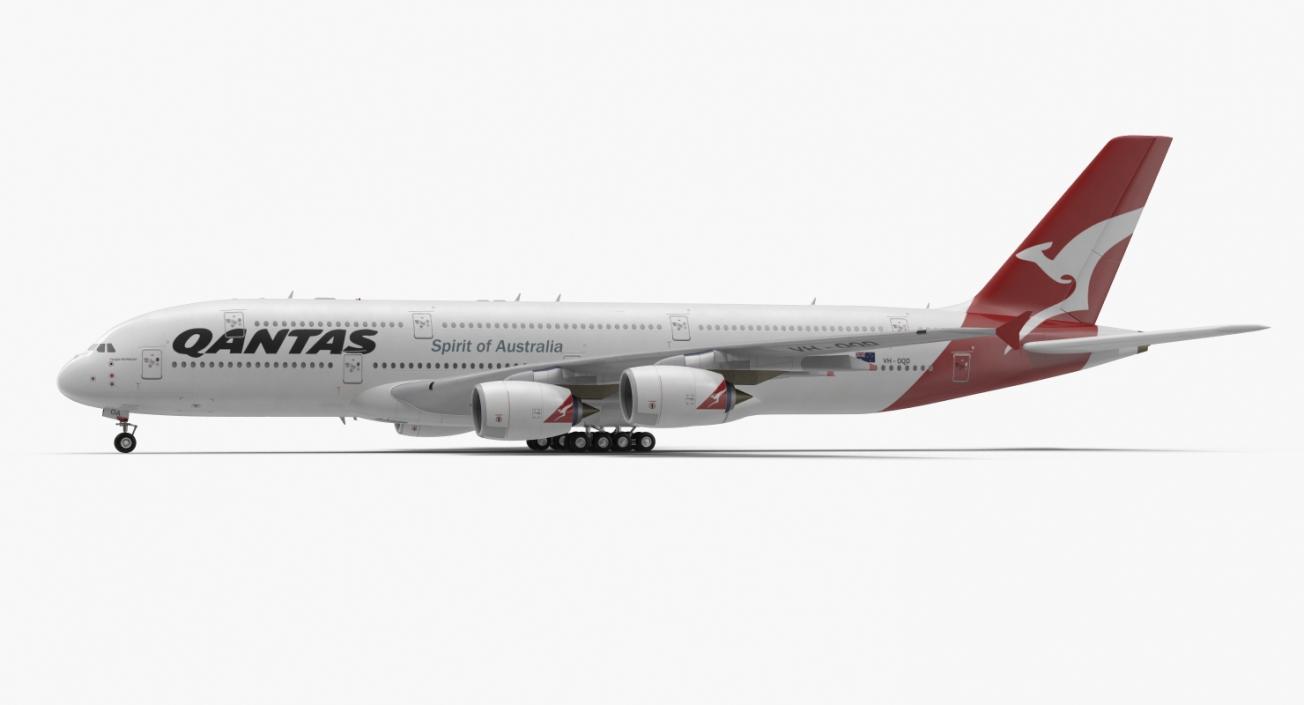 3D Airbus A380-1000 Qantas model